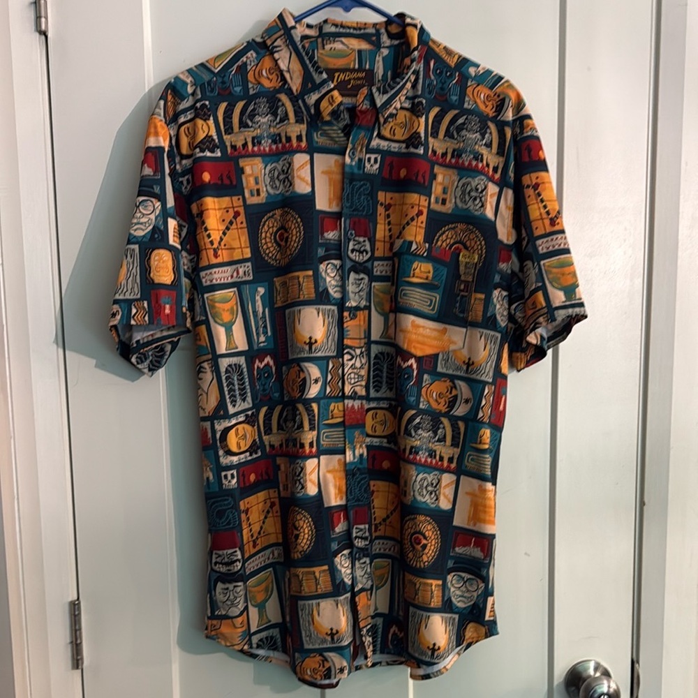 RSVLTS Tikiana Jones Indiana Jones button down shirt.